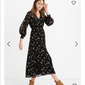 Madewell Georgette smocked midi dress